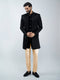 Men Black Velvet Indo-Western Bundled with Beige Cotton Lycra Pants Set