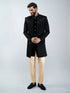 Men Black Velvet Indo-Western Bundled with Beige Cotton Lycra Pants Set