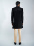 Men Black Velvet Indo-Western Bundled with Beige Cotton Lycra Pants Set
