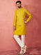 Men's Mustard Nehru Jacket Kurta Set with Pyjama
