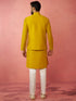 Men's Mustard Nehru Jacket Kurta Set with Pyjama