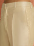 Men Cream Self Design Woven-Design Waist Length Sherwani Set with Straight Pant