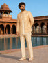Cream Silk Blend Geometric Jodhpuri Jacket | Bandhgala