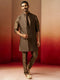 Men Bronze Black Silk 3-Piece Jacquard Set