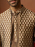 Men Bronze Gold Silk 3-Piece Jacquard Set