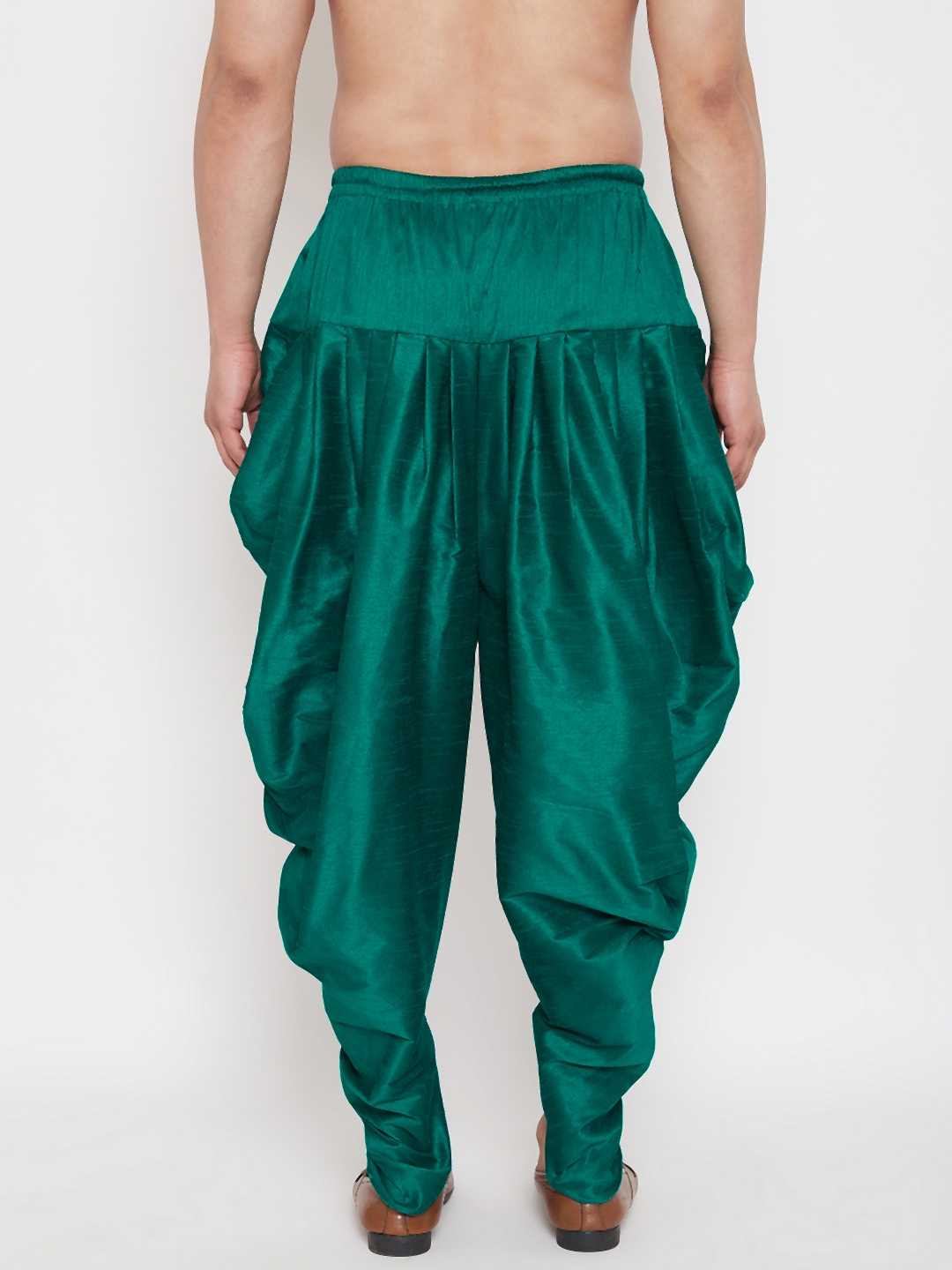 VASTRAMAY Men's Green Dhoti Pants