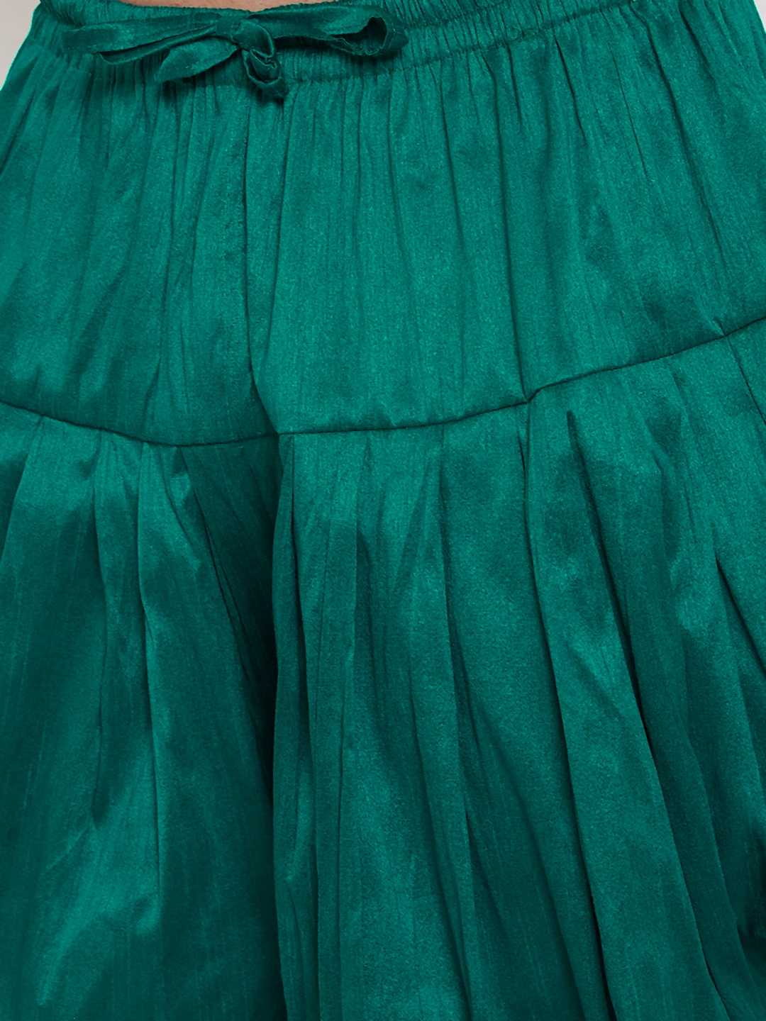 VASTRAMAY Men's Green Dhoti Pants