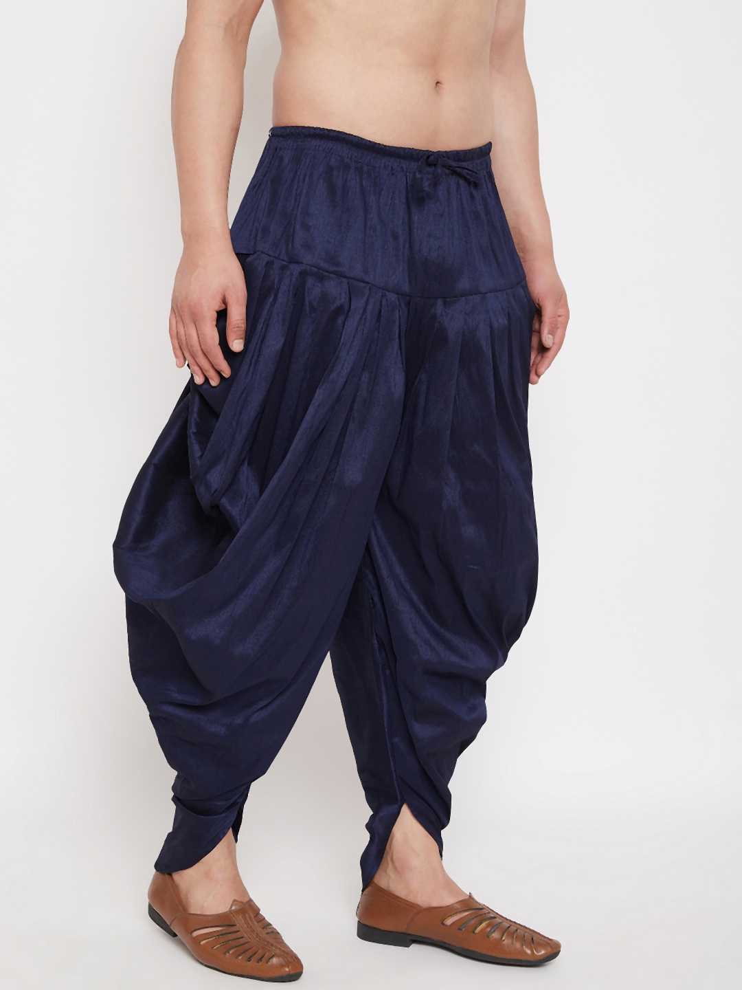 VASTRAMAY Men's Navy Blue Dhoti Pants