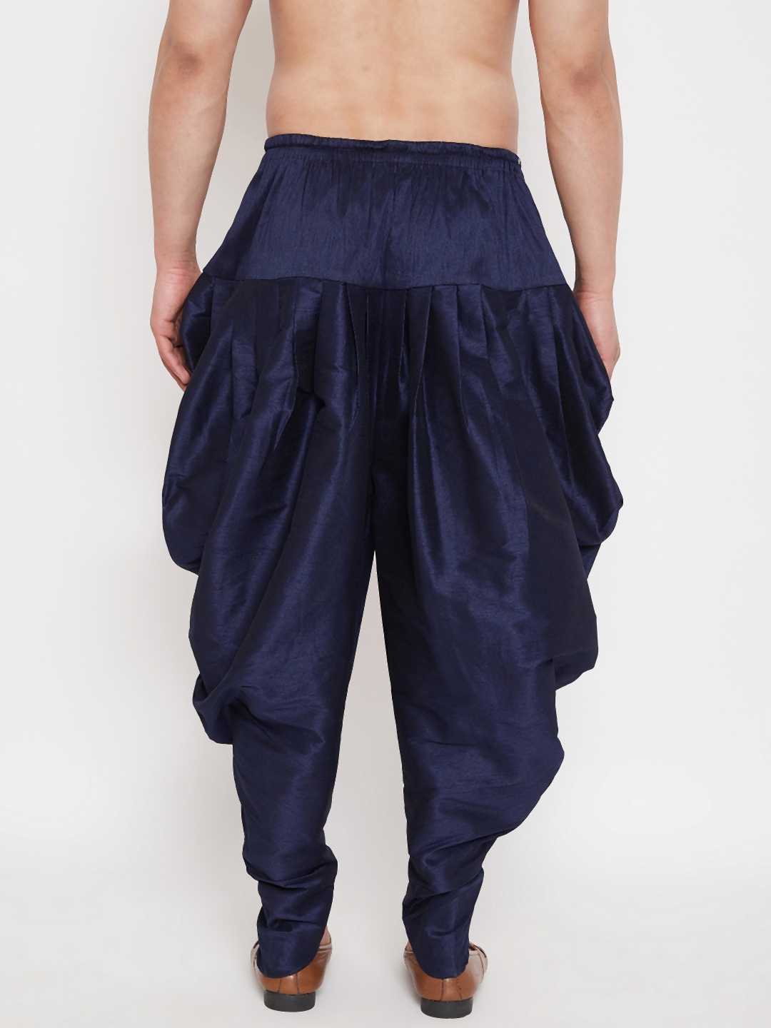 VASTRAMAY Men's Navy Blue Dhoti Pants