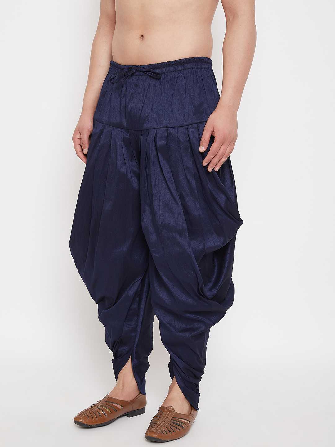 VASTRAMAY Men's Navy Blue Dhoti Pants