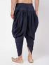 Men's Navy Blue Cotton Blend Cowl Dhoti