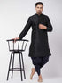 Men's Navy Blue Cotton Blend Cowl Dhoti