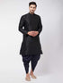 Men's Navy Blue Cotton Blend Cowl Dhoti