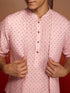 Men's Peach Cotton Linen 3-Piece Nehru Set