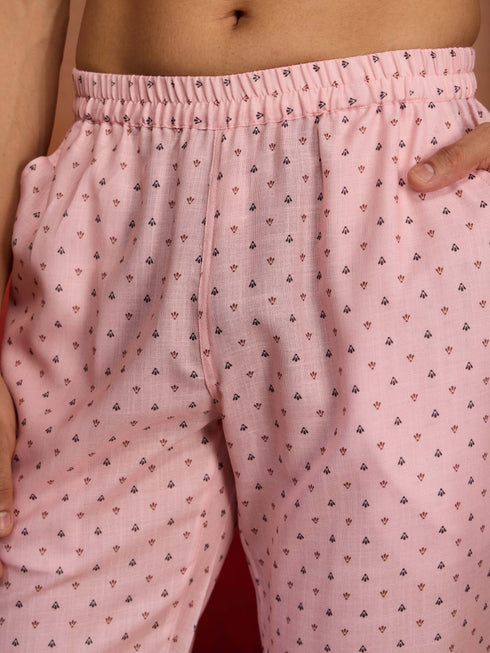 Men's Peach Cotton Linen 3-Piece Nehru Set