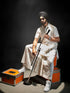Men's White Viscose Kurta Lungi Set