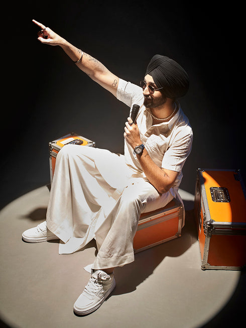 Men's White Viscose Kurta Lungi Set