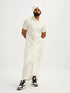 Men's White Viscose Kurta Lungi And Safa Set