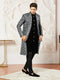 Men's Gray Velvet Indo Western,Semi Indo And Pyjama Set