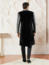 Men's Gray Velvet Indo Western,Semi Indo And Pyjama Set