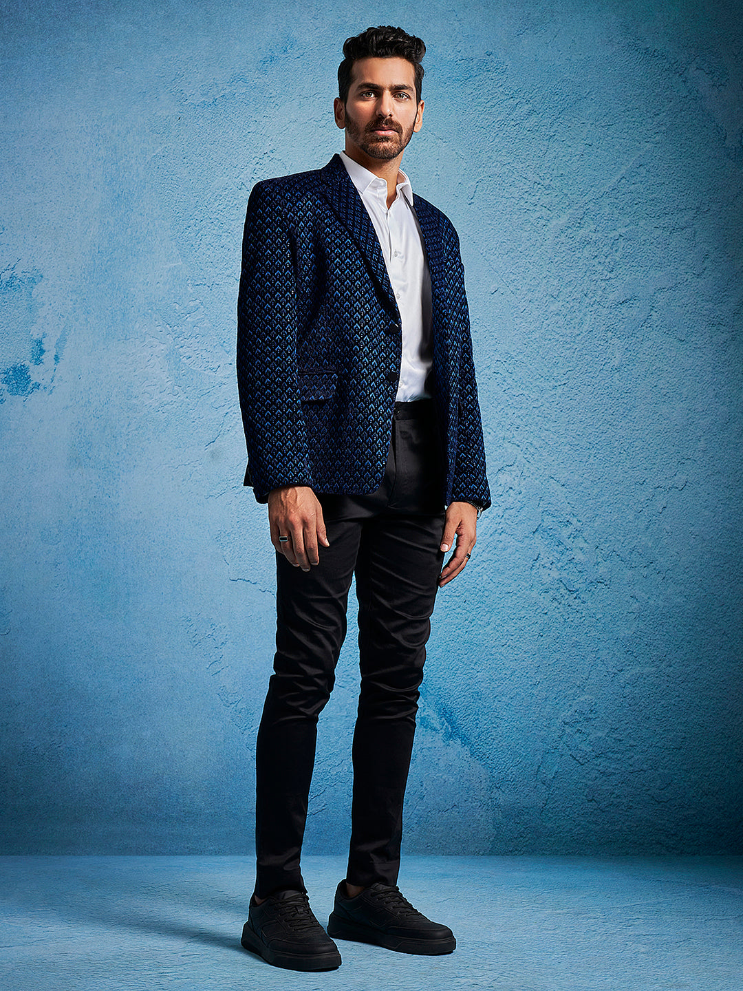 Men's Blue Velvet Blazer
