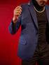 Men's Blue Satin Blazer