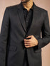 Men's Black Solid Imported Suiting Blazer