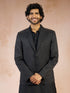 Men's Black Solid Imported Suiting Blazer