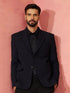 Men's Navy Blue Bafta Embossed Blazer