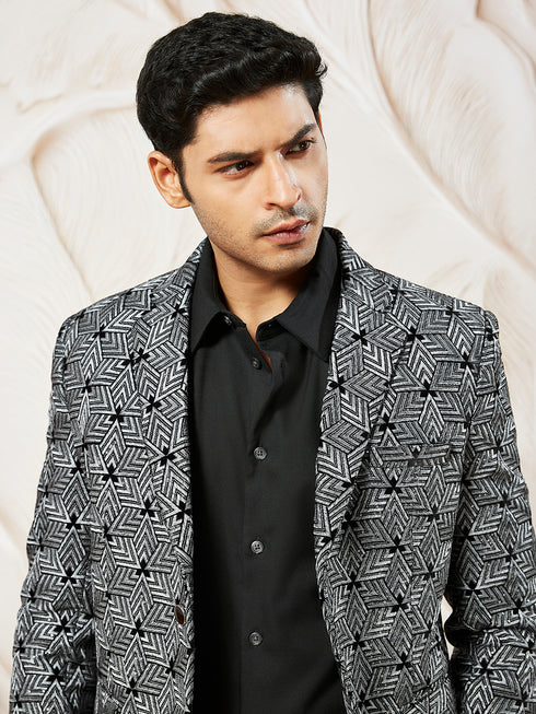 Men's Grey Velvet Blazer