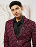 Men's Wine Velvet Blazer