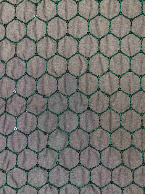 Men's Bottle Green Georgette Plain Dupatta