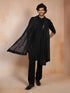 Men's Black Solid Dupatta