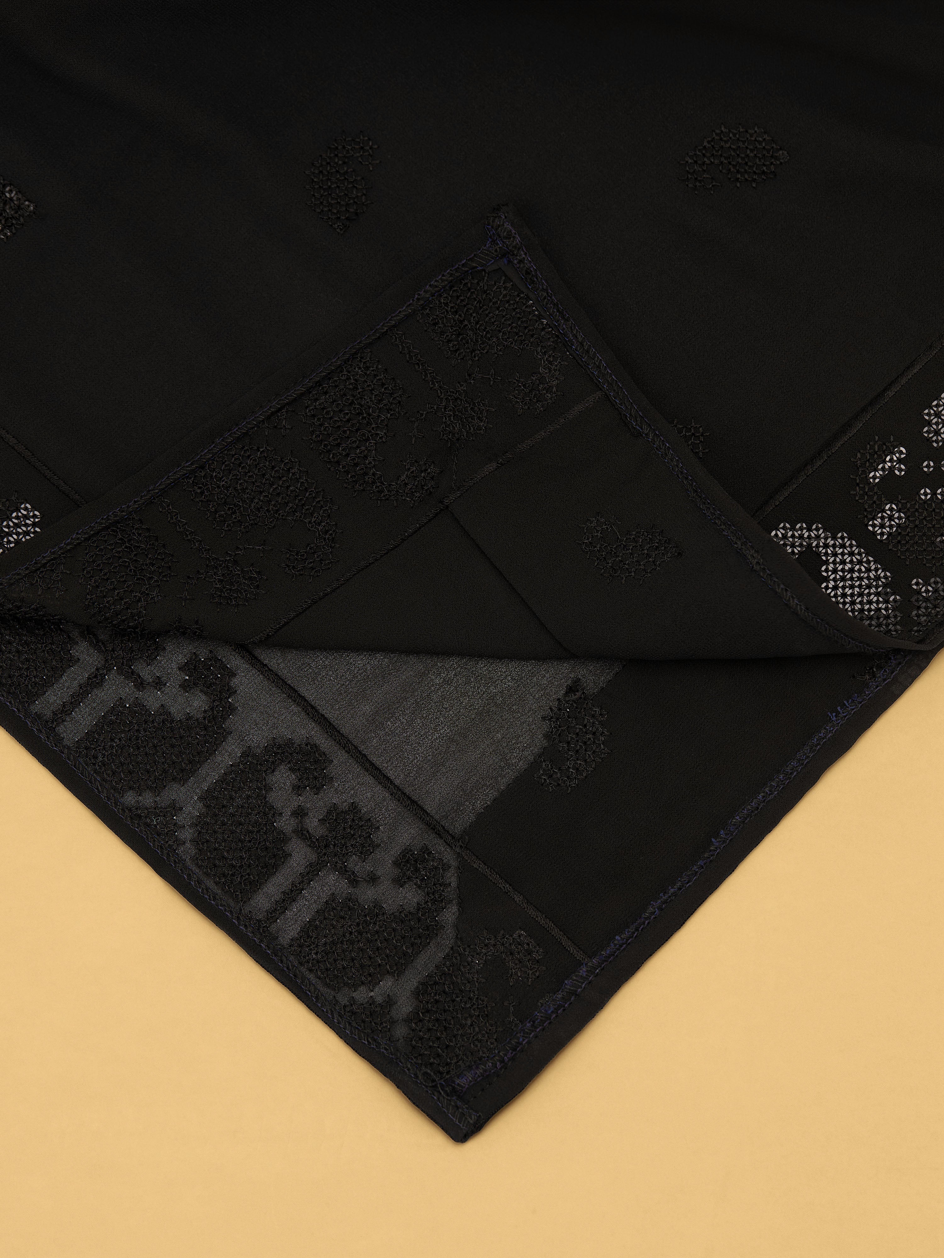 Men Black Self Design Sequin Work Undetermined Dupatta