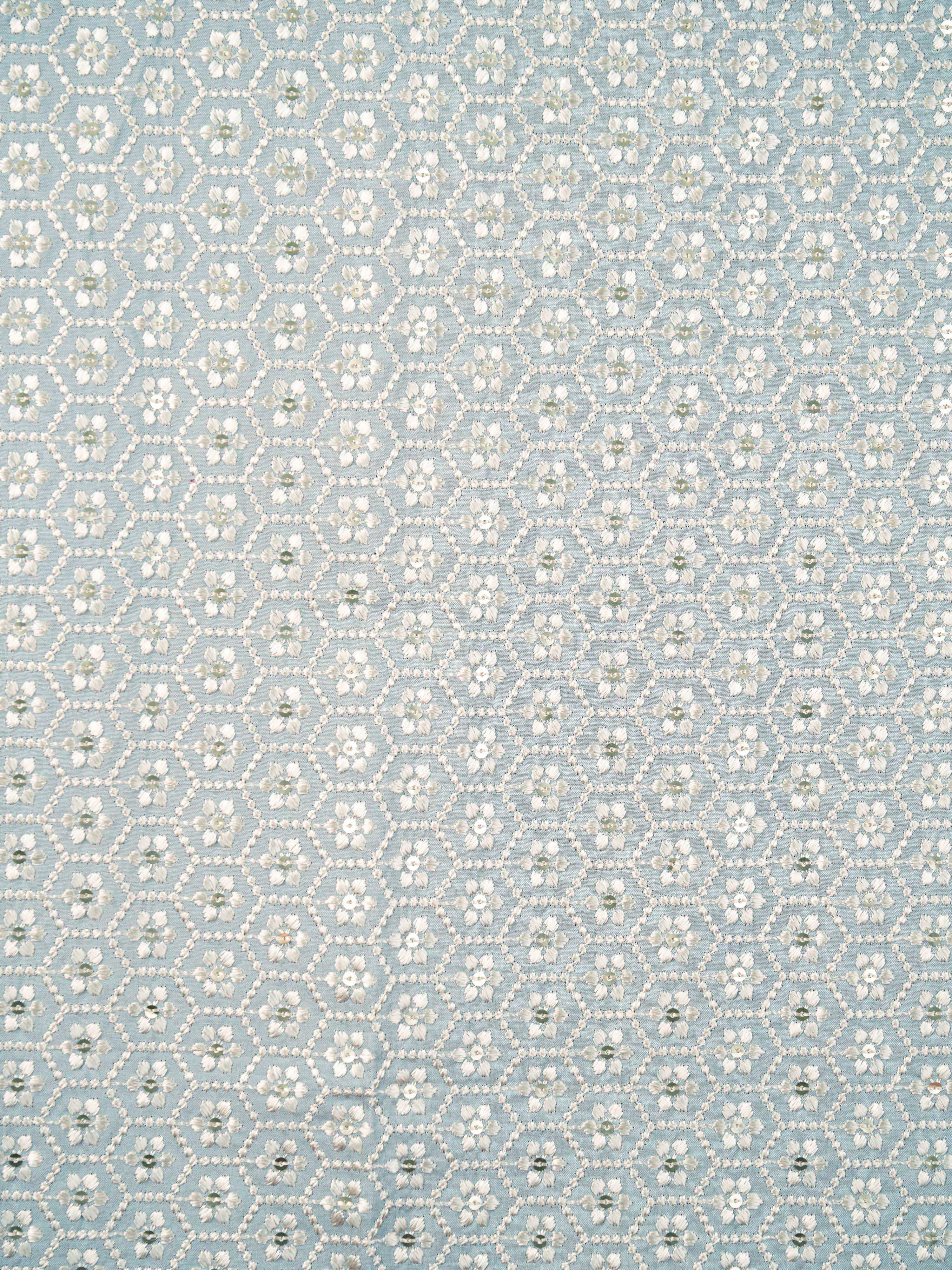 Men Grey Silk Blend Embroidered Dupatta