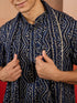 Men's Blue Rayon Bandhani Print Dupatta
