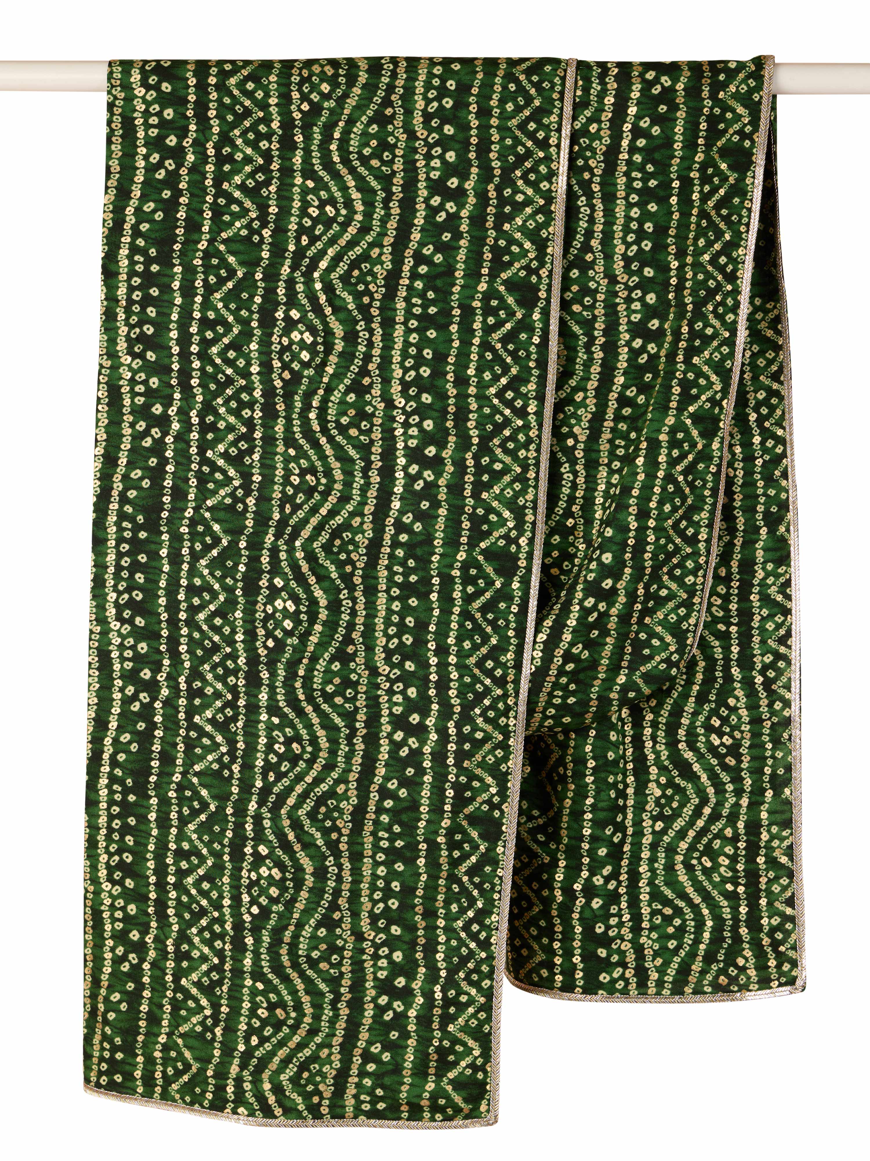 Men's Green Rayon Bandhani Print Dupatta
