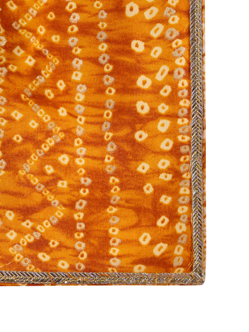 Men's Mustard Rayon Bandhani Print Dupatta