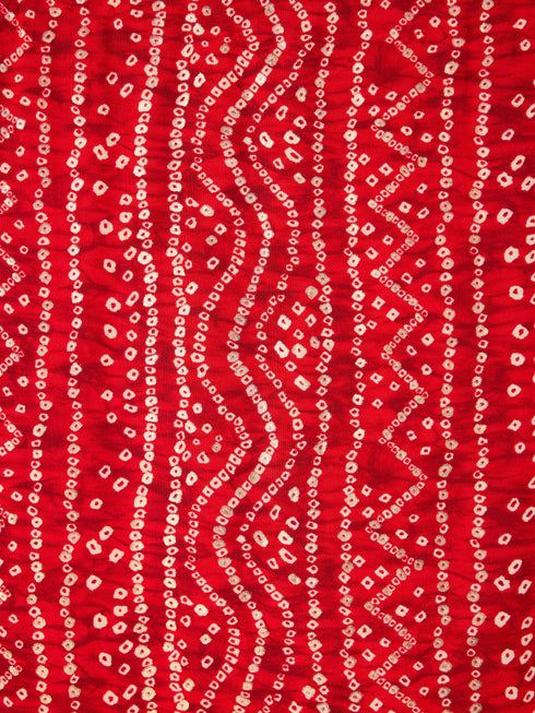 Men's Red Rayon Bandhani Print Dupatta