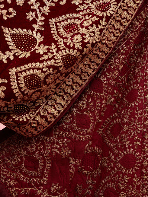 Velvet Material with Thread Embroidery Dupatta