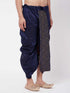 Men's Navy Blue Silk Blend Embroidered Dhoti