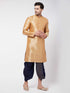 Men's Navy Blue Silk Blend Embroidered Dhoti
