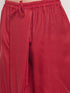Men's Maroon Silk Blend Solid Pleated Dhoti