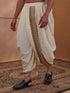 Men Cream Viscose Silk Solid Plain Elasticated Dhoti Festive Onam & Wedding Ethnic Wear