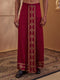 Men's Maroon Viscose Self Design Dhoti with Gold Border