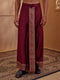 Wine Cotton-Silk Zari Border Pre-Stitched Men's Dhoti