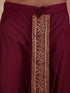 Men's Wine Cotton-Silk Solid Dhoti