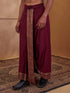 Men's Wine Cotton-Silk Solid Dhoti