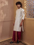 Men's Wine Cotton-Silk Solid Dhoti