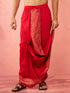 Men's Red Viscose Dhoti Traditional Border Print